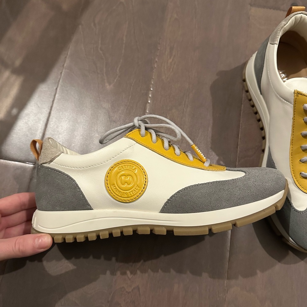 Carvela Cream and Yellow Sneakers